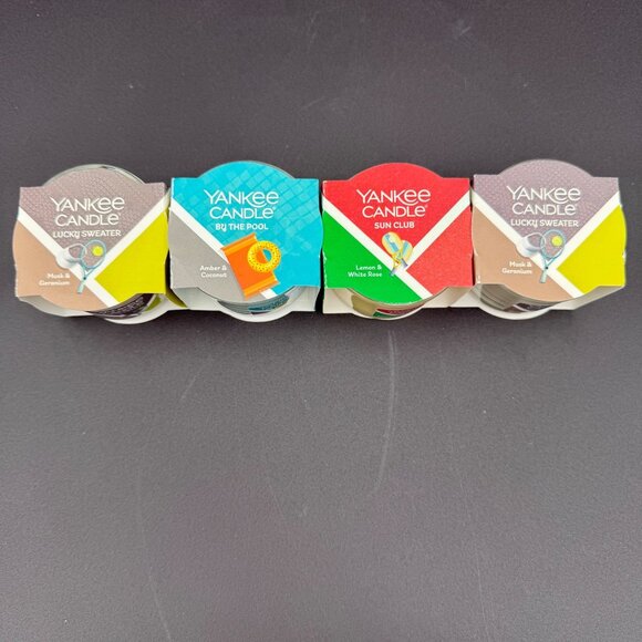 Yankee Candle Gift Set Of 4 Mini Scented Candles In Lucky Sweater By The Pool & - Picture 2 of 3